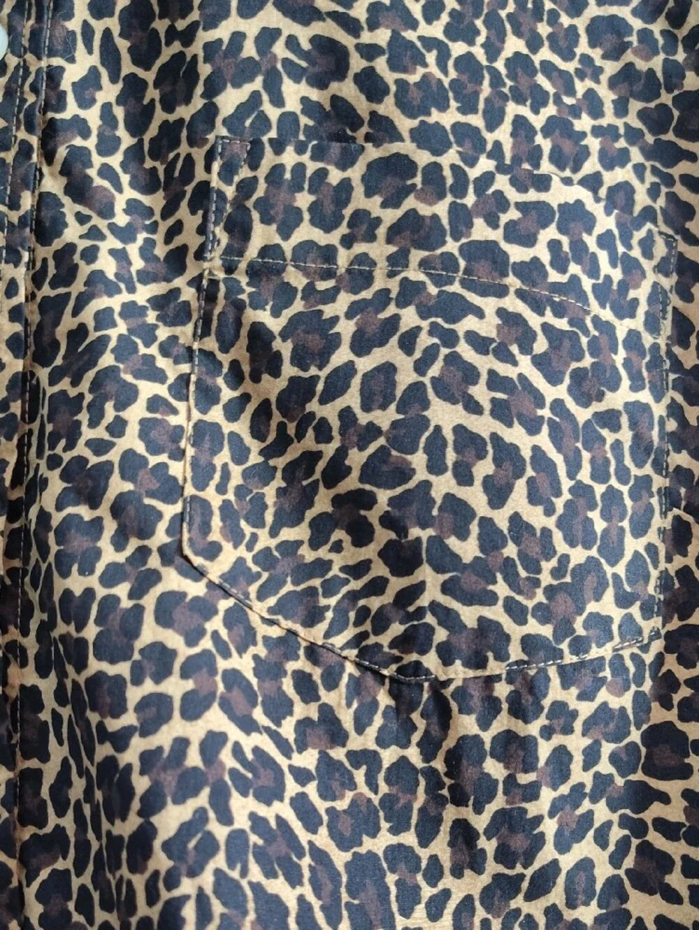 J. Crew Leopard Print Chic Preppy Button-Down Shirt - Tan & Black